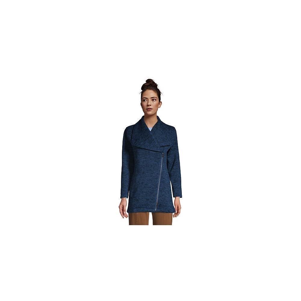 Lands’ End “Evening Blue Heather” Sweater Fleece Jacket Size M‎ (10-12)